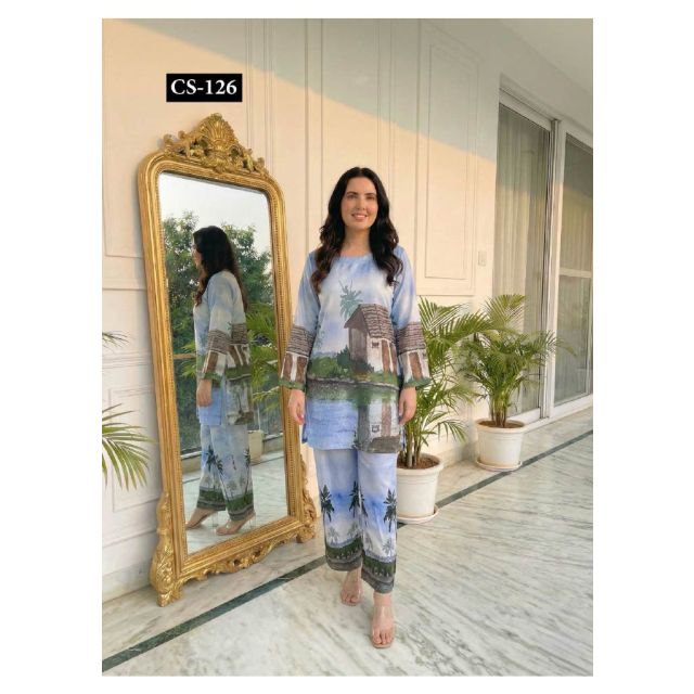 Blue Cotton Printed Co-Ord Set