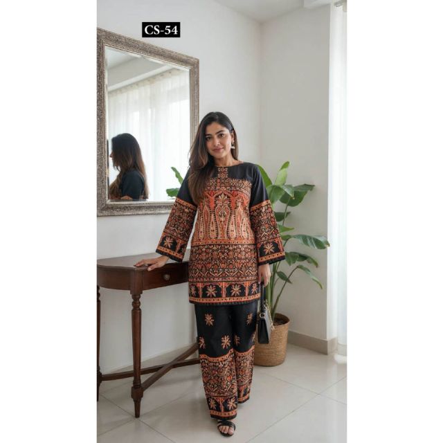 Black Printed Gul Co-ord Set